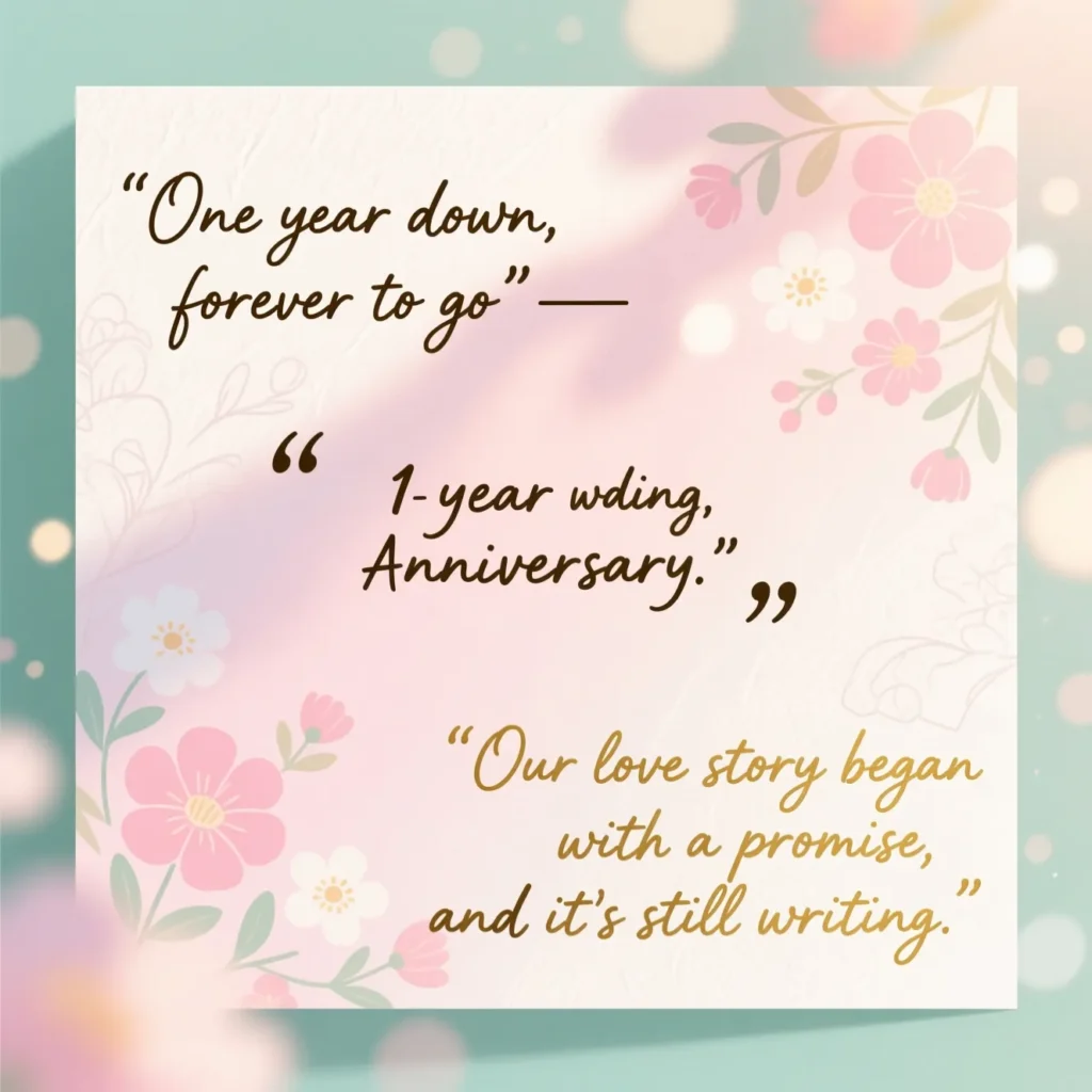Short & Cute 1 Year Wedding Anniversary Quotes