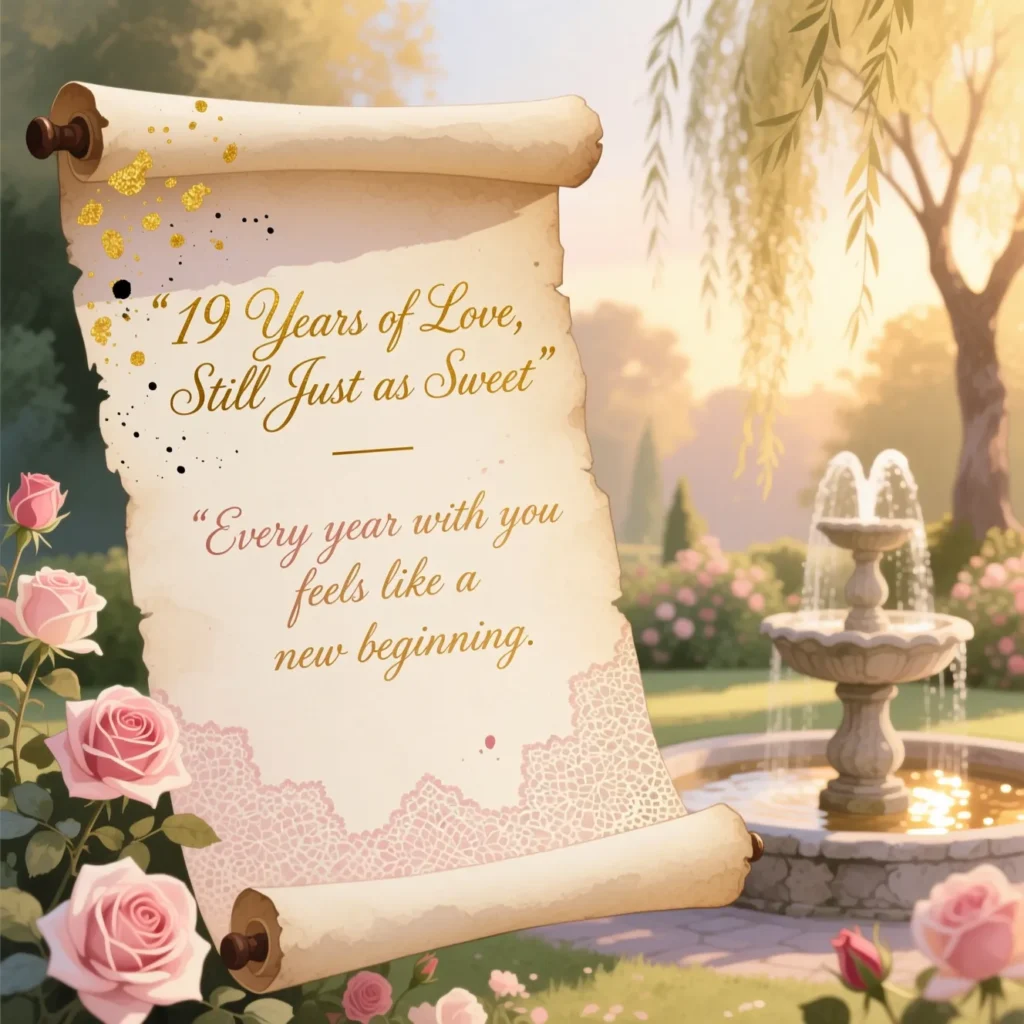 Short & Cute 19th Anniversary Quotes for Couples 