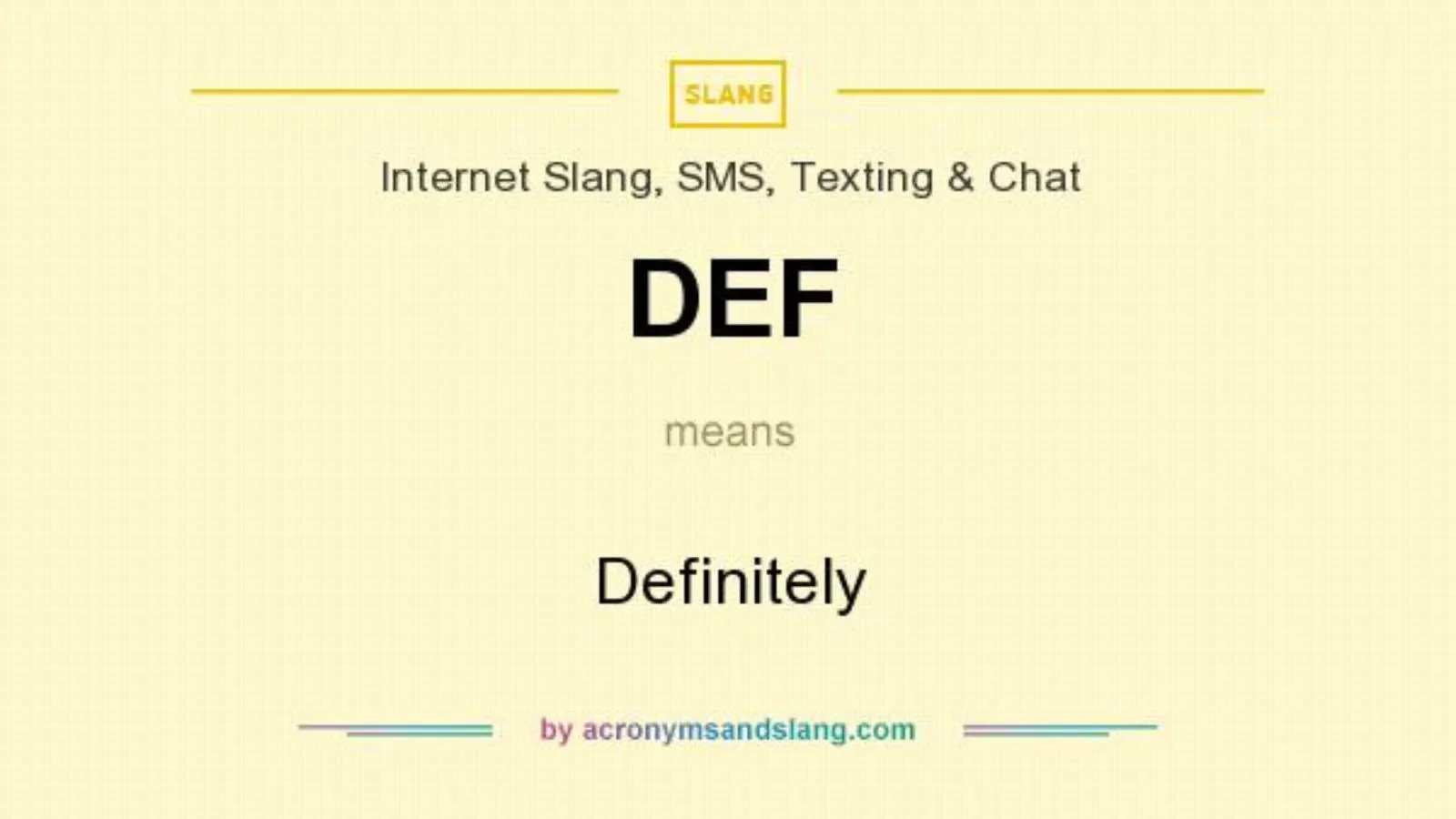 Def Meaning